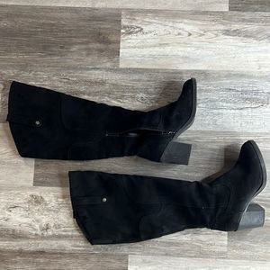 Suade Knee High Black Boots